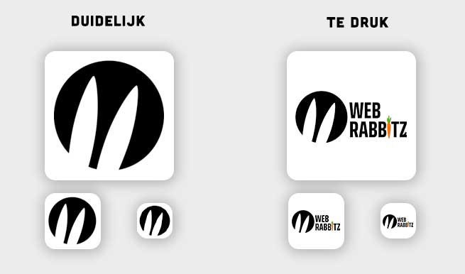 voorbeeld van een favicon in 3 verschillende formaten met daarin een drukke en een rustigere variant
