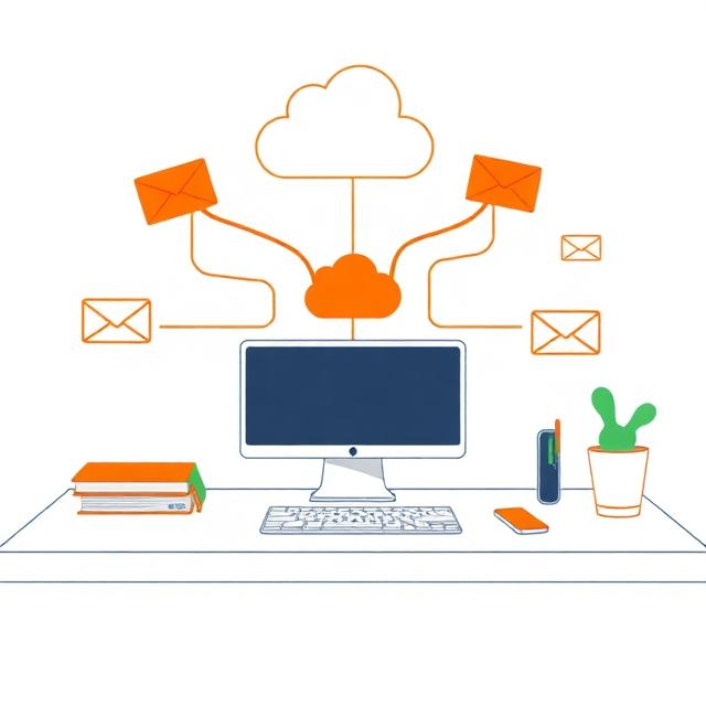digitale werkomgeving met zakelijke e-mail en cloud